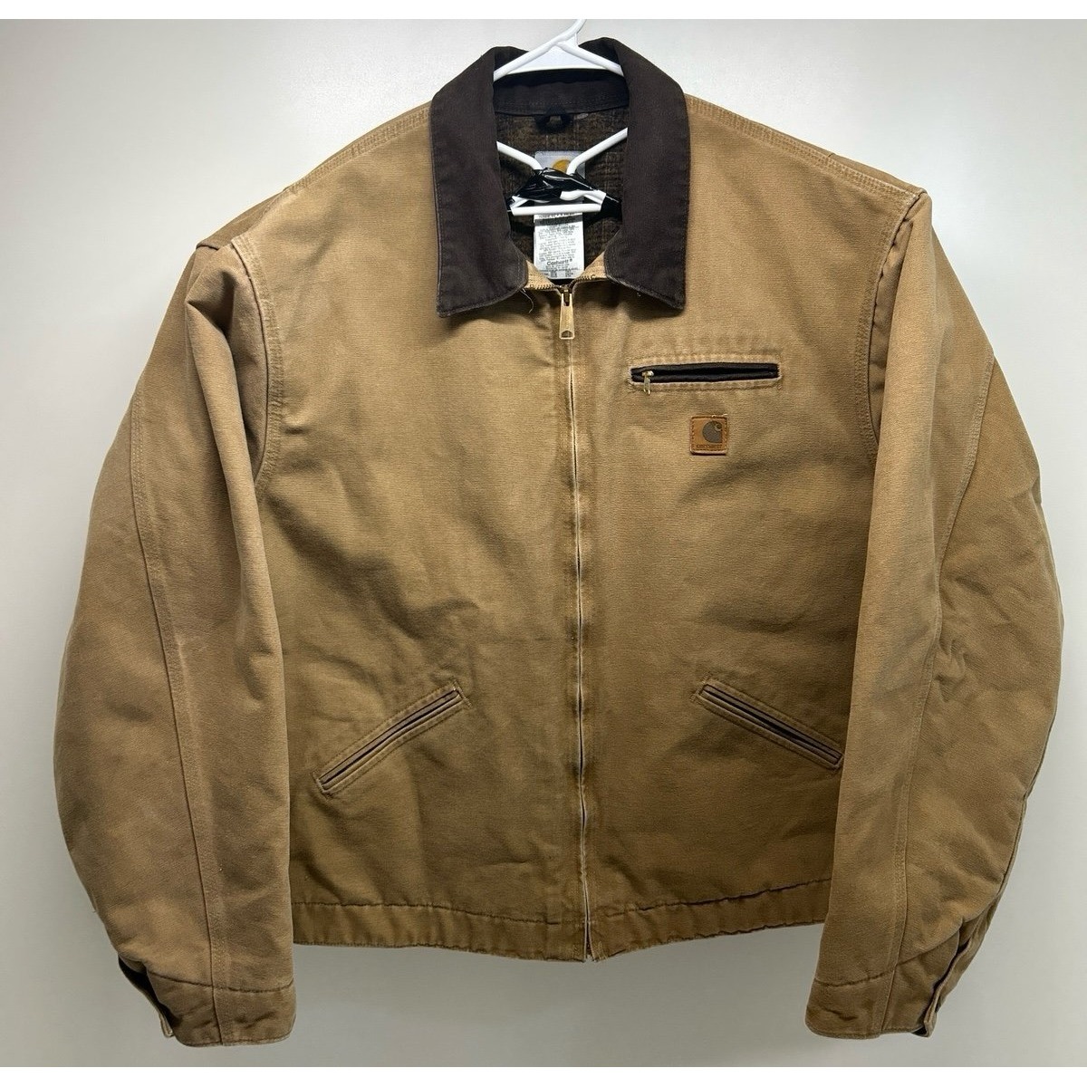 Carhartt Jacket Men's 3xl Xxxl Detroit Canvas Camel Brown Blanket Lined J97 Cml